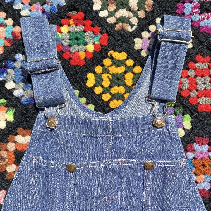 SOLリメイク』Sears Flower刺繍 デニムサロペットスカート W32 - ∞ SOL ∞